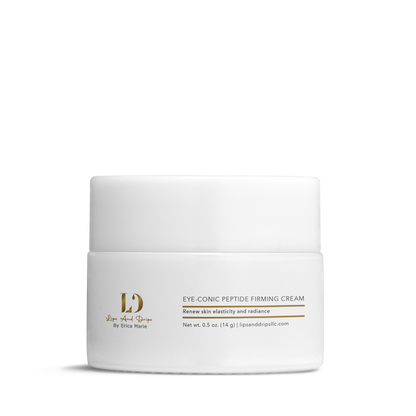 Lips and Drips Eye-Conic Peptide Firming Cream jar for under-eye hydration and fine line reduction